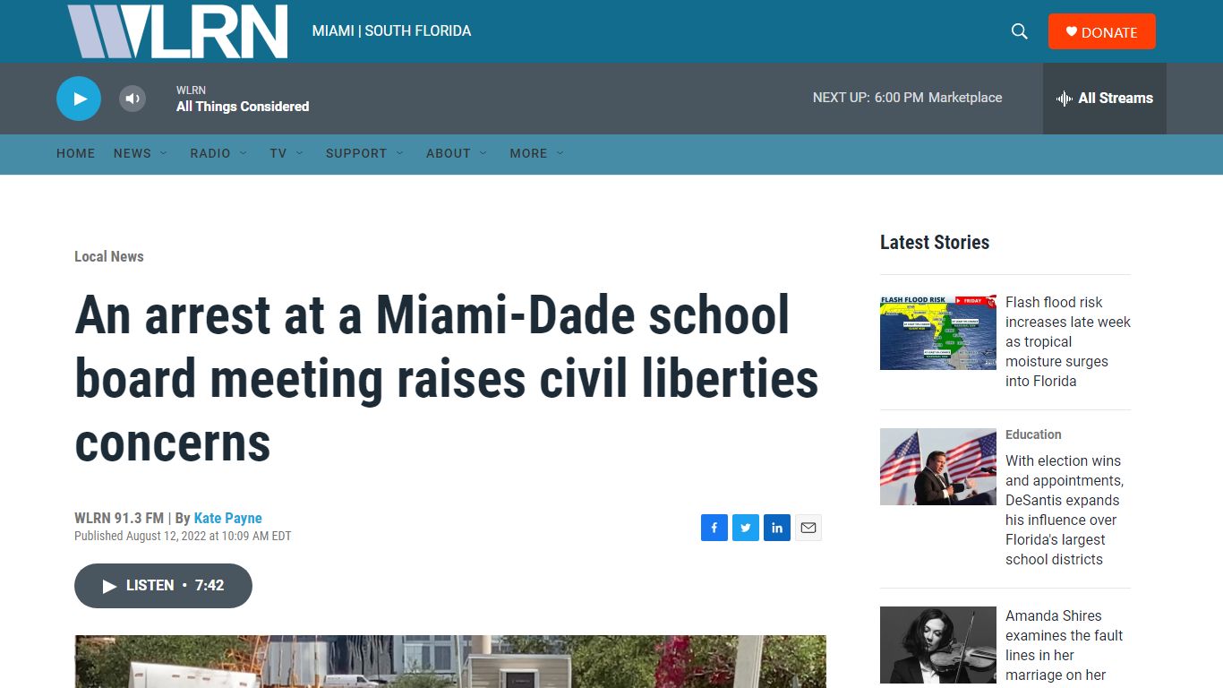 An arrest at a Miami-Dade school board meeting raises civil liberties ...